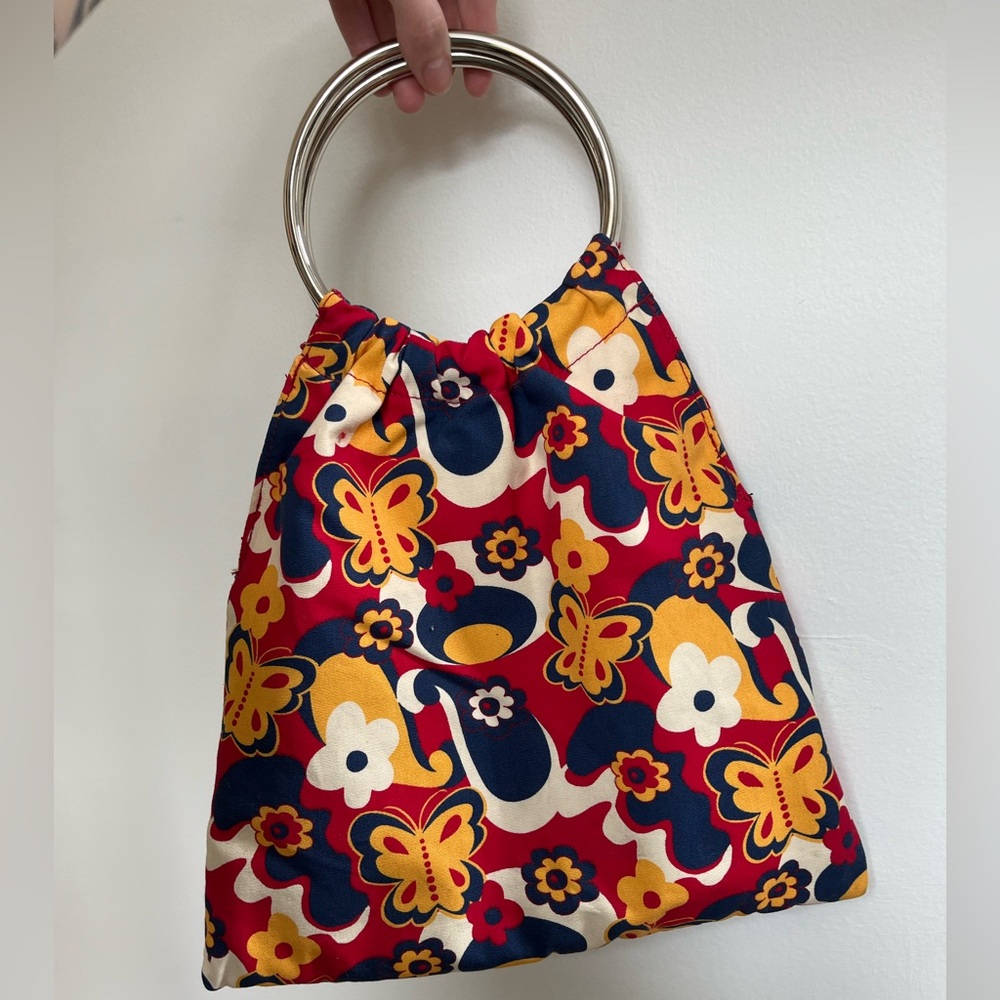 Y2K Deadstock No Boundaries Funky Handbag | Primary Colors + Silver Ring Handles - Picture 3 of 5